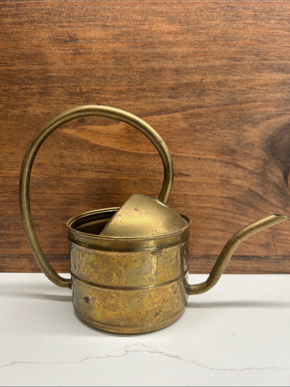 Vintage Brass Small Watering Can With Handle and Spout Decor Piece Hong Kong
